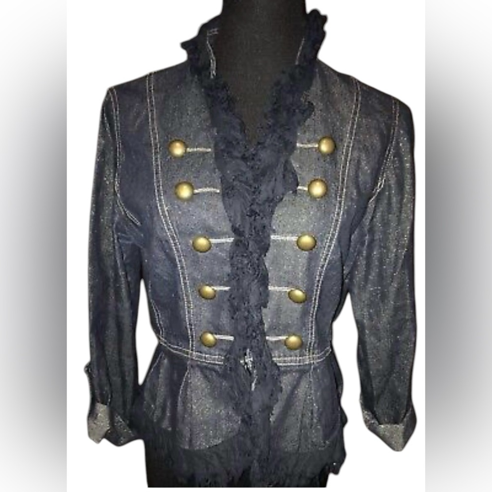 Ruby Road Denim Metallic Jacket Size 16p, Never W… - image 1